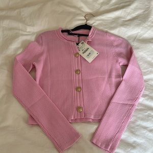 Pink Zara Sweater with gold buttons Size S